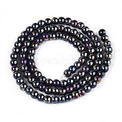 Fili di perline di vetro opaco placca&nbsp;GLAA-T032-P4mm-AB01