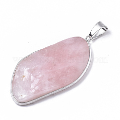 Pendentifs de quartz rose naturel&nbsp;G-R461-17E