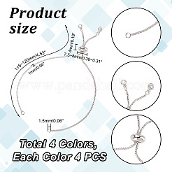 16pcs 4 Farben Rack-Beschichtung Messingkettenarmband Herstellung&nbsp;KK-HY0001-80