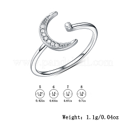 Sterling Silber Stern Mond Halskette und Ring Set Zirkon Inlay eleganter Modeschmuck&nbsp;YV6994-5