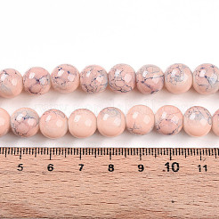 Chapelet de perles en verre baking paint&nbsp;DGLA-N003-10mm-C02