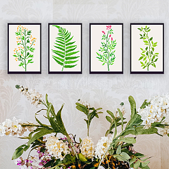 4pcs 4 estilos pet ahueca hacia fuera las plantillas de pintura de dibujo&nbsp;DIY-WH0394-0154