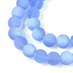 Fili di perline di vetro trasparente smerigliato&nbsp;LS-GLAA-T032-T6mm-MBB04