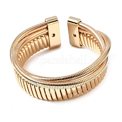 Bracelets manchettes en fer à plusieurs rangs de chaînes serpent pour femmes&nbsp;BJEW-P390-01B-G