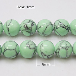 Abalorios de turquesas sintéticas hebras&nbsp;TURQ-H038-8mm-XXS19