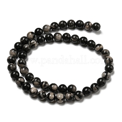 Natürliche schwarze fossile Korallenperlenstränge&nbsp;G-R494-A04-03