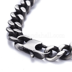 Pulseras de cadena de eslabones cubanos de acero inoxidable 304 de religión&nbsp;BJEW-P263-H01-AS