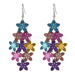 430 Edelstahl Blumen Ohrhänger&nbsp;EJEW-A137-07P-01
