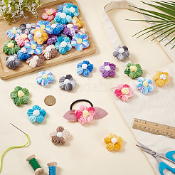 36 Stück 9 Farben Wollgarn Blumenornament Zubehör&nbsp;AJEW-FG0005-27