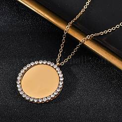 Colliers pendentifs en acier inoxydable 304 micro pavé de zircones cubiques pour femmes&nbsp;NJEW-Z065-08G-01