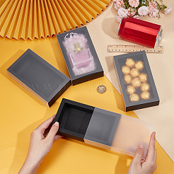 Geschenk-Aufbewahrungsboxen aus Pappschublade mit transparentem Deckel&nbsp;LS-CON-WH0092-72C-02