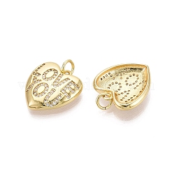 Pendentifs avec zircon cubiques à micro-pavés en laiton&nbsp;KK-N287-36G