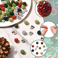 Weihnachtsthema 84 Stück 7 Farben handgemachte Polymer Clay Strass runde Perlen&nbsp;RB-PA0001-06