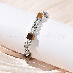 Natürliche Tigerauge-Gliederkettenarmbänder für Frauen&nbsp;BJEW-Z148-06P-03