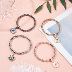 4 Stück 4 Farben Donut Charm Stretch-Armband für Mädchen und Frauen&nbsp;BJEW-CA0001-04