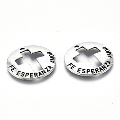 Tibetischer stil Aluminium Anhänger & Charms&nbsp;LS-TIBE-S314-124AS-RS