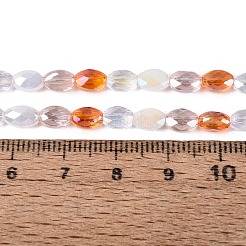 Colliers de perles en imitation jade électroplaquées&nbsp;EGLA-Q135-4x6MM-01C