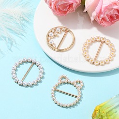 4 stücke 4 arten kunststoff perle schal schnalle ring&nbsp;AJEW-CJ0001-49
