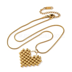 Collane a catena a serpente rotonda con ciondolo a caldo in acciaio inossidabile 304 con placcatura sotto vuoto in PVD per donna&nbsp;STAS-Z114-19G