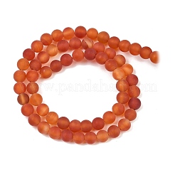 Brins de perles d'agate rouge naturelle givrées&nbsp;G-F372-6mm