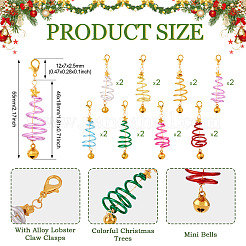 Décoration pendentif en fil d'aluminium et alliage pour arbre de noël&nbsp;HJEW-TAC0053