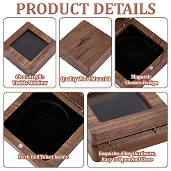 Boîtes magnétiques d'emballage pour badges en bois&nbsp;CON-WH20006-016A-01