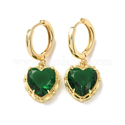 Orecchini a cerchio a forma di cuore in ottone e vetro per San Valentino&nbsp;EJEW-Z164-23G-04
