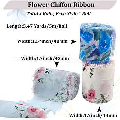3 Rolle Polyesterband mit Blumenmuster in 3 Stilen&nbsp;OCOR-CP0001-29