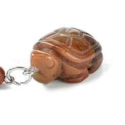 Porte-clés pierre précieuse naturelle tortue&nbsp;KEYC-F040-03