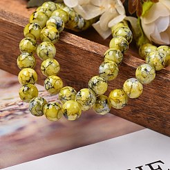 Fili di perline di vetro verniciati a spruzzo opaco&nbsp;GLAA-SZ0001-51D