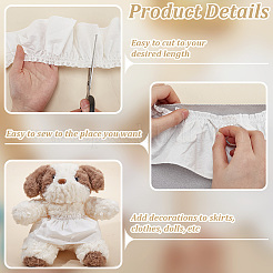 Ruban de bordure en dentelle plissée en coton&nbsp;OCOR-WH0097-25B
