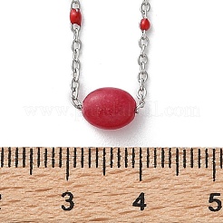 Colliers à chaîne en acier inoxydable 304 avec émail rouge&nbsp;NJEW-A045-08P