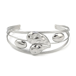 Brazaletes huecos abiertos de acero inoxidable 304 que no se deslustran&nbsp;BJEW-Q348-03P-11