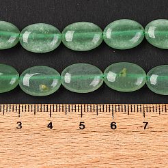 Natürliche grüne Aventurine flach oval Perlenstränge&nbsp;G-M206-22