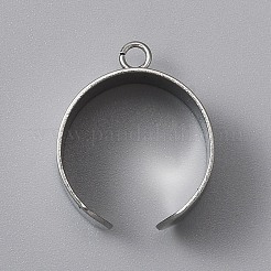 Offene Manschetten-Fingerringkomponenten aus Edelstahl 304&nbsp;STAS-WH0029-40B-P