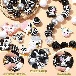 Ensembles de perles en silicone et acrylique et résine sur le thème de la vache&nbsp;DIY-CJ0002-44