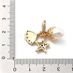 Gestellplattierte europäische Anhänger aus Messing mit kubischem Zirkonia&nbsp;KK-Q017-29G