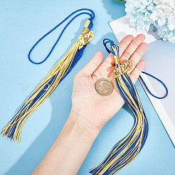 2 pièce de décorations suspendues à 2 pompons en polyester de 2023 couleurs&nbsp;HJEW-GF0001-33
