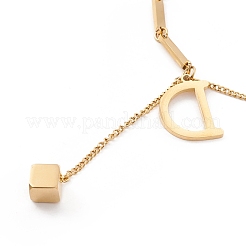 Collier pendentif lettre initiale d et cube&nbsp;STAS-D184-01G