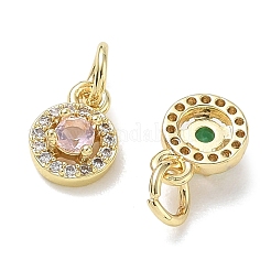 Circonita cúbica micro pavé de latón con dijes de vidrio&nbsp;CU-CBA765A-02G