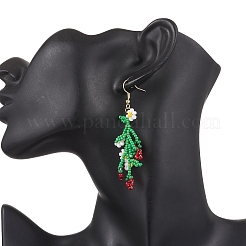 Orecchini pendenti con perline di vetro a forma di fiori e frutta&nbsp;EJEW-MZ00533-02