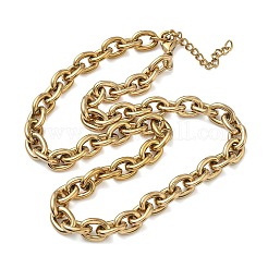 Colliers à chaîne en acier inoxydable 304 de 9 mm pour femmes et hommes&nbsp;NJEW-Z115-03G
