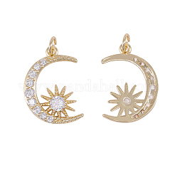 Pendenti in zirconi cubici trasparenti in micro pavè di ottone&nbsp;ZIRC-WH0002-06