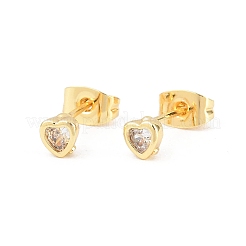 Boucles d'oreilles en laiton avec zircone cubique de micro pave&nbsp;EJEW-F405-22A-G04