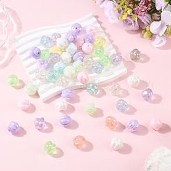 30 pièce de perles acryliques irisées arc-en-ciel transparentes et lumineuses&nbsp;LACR-YW0001-07