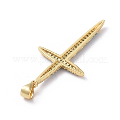 Ottone micro spianare pendenti zirconi&nbsp;ZIRC-G159-02G-04