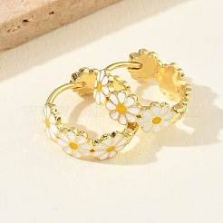 Boucles d'oreilles créoles en laiton émaillé pour femme&nbsp;EJEW-A167-27A-01