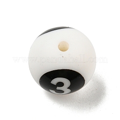 Rotondo con perline di silicone numero 3 nere&nbsp;SIL-R013-01D