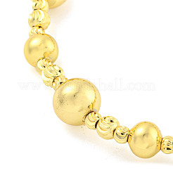 Bracelets de perles en laiton ronds et rainurés pour femmes&nbsp;BJEW-P322-17G