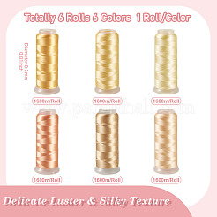 6 Rolle 6 Farben Polyester-Stickgarn&nbsp;OCOR-TA0003-14A